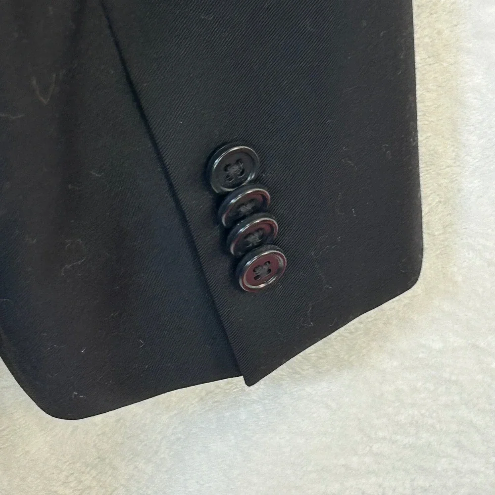 Michael Kors Mens Black 100% Wool Two Button Blazer Jacket 48L